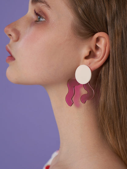 Abstract Human Body Curve Art Earrings