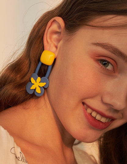 Small Yellow Flower Earrings