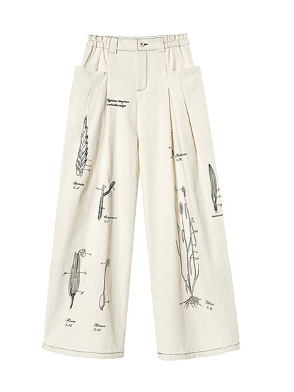 Botanical Mature Modest Wide Natural Pants