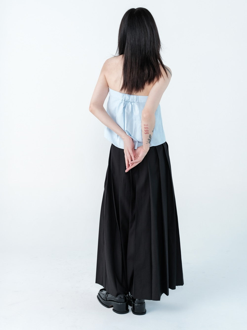 Pleats Flare Elegant Long Skirt