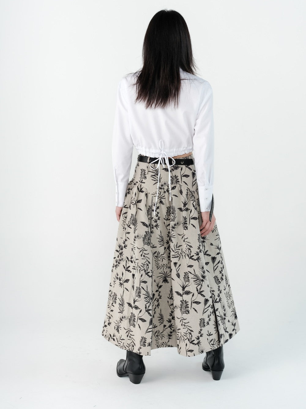 Botanical Retro Classy Slit Skirt