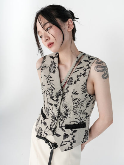 Botanical Retro Classy Mature Vest