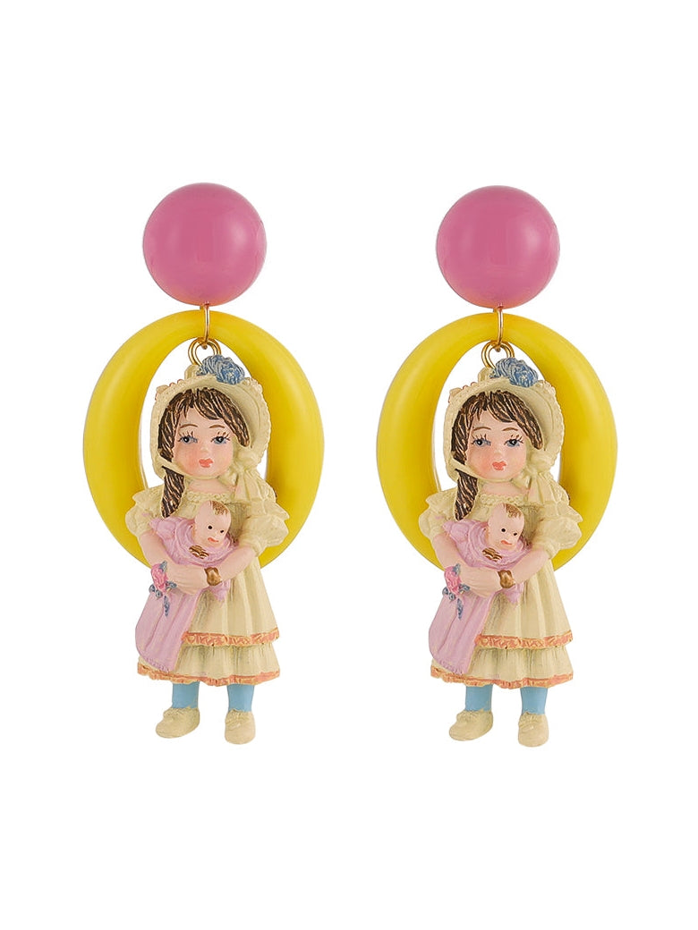 Antique Doll French Retro Earrings