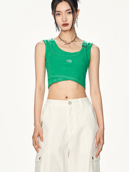 Cropped Layered Short  Tops