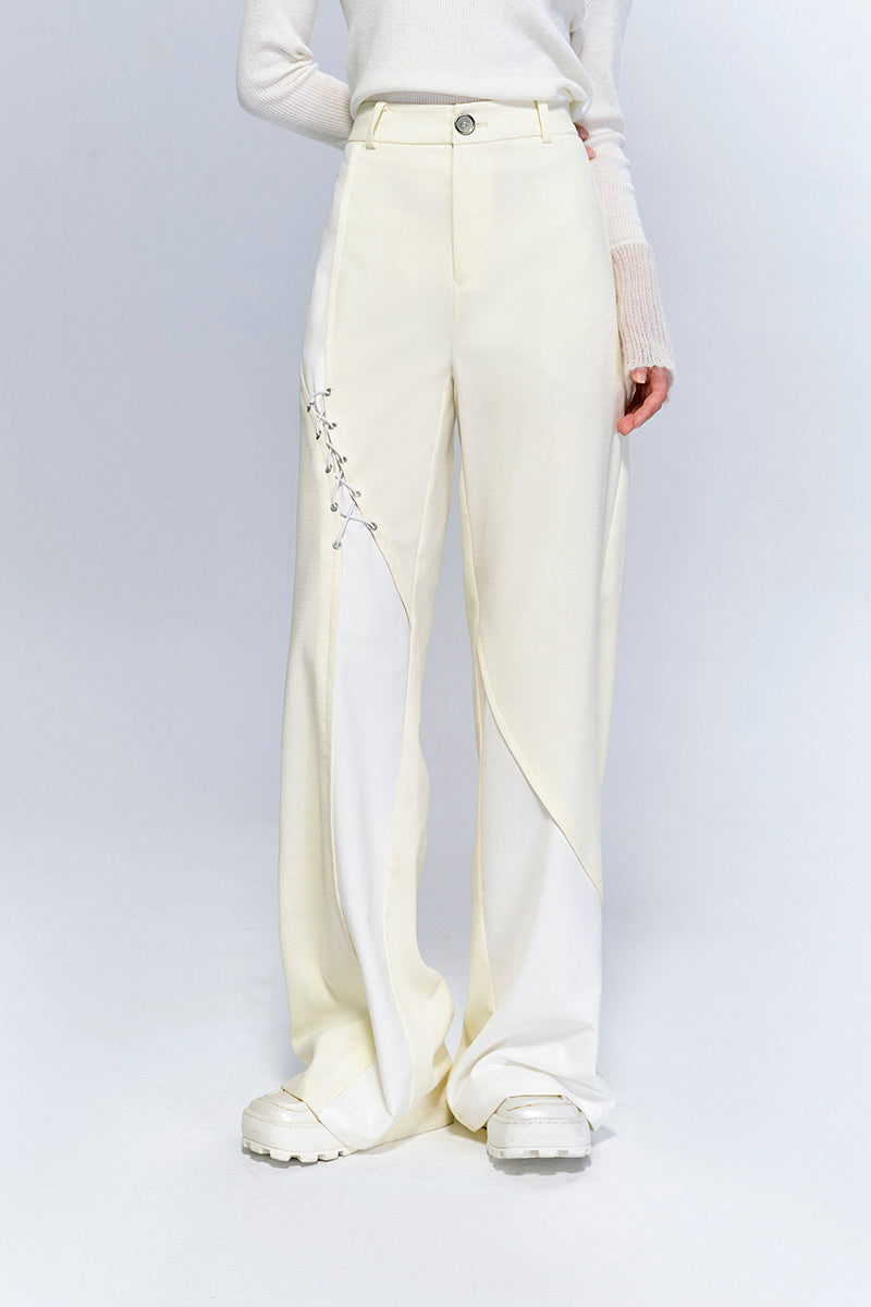 Bi-color Nichi Mature Wide-leg Pants