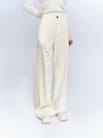 Bi-color Nichi Mature Wide-leg Pants