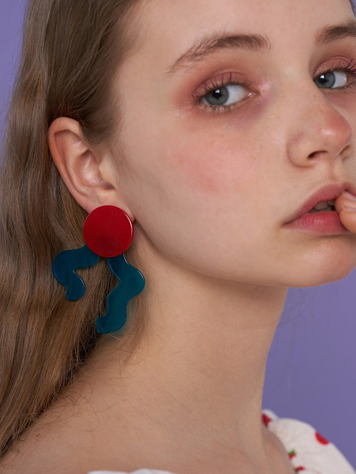 Abstract Human Body Curve Art Earrings