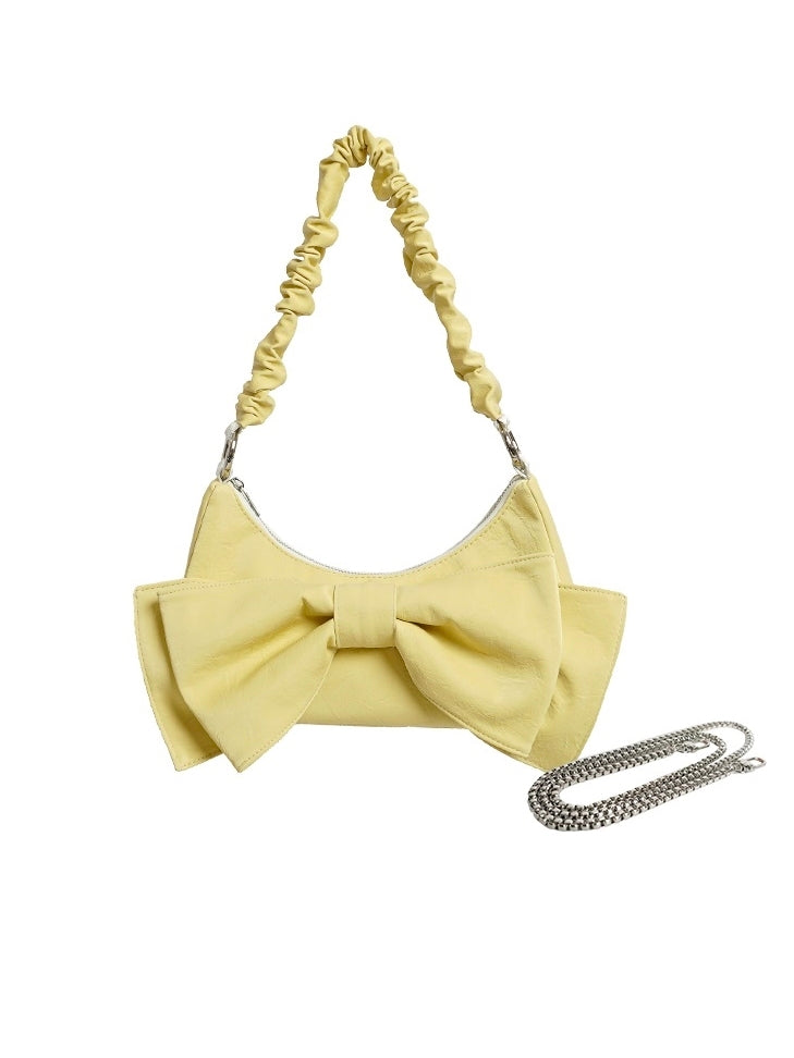 Showder Pearl Ribbon Leather Bag