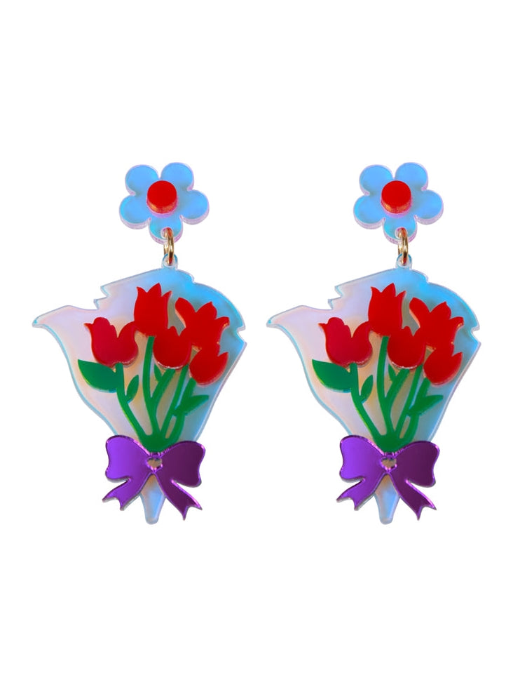 Tulip Bouquet Pattern Earrings