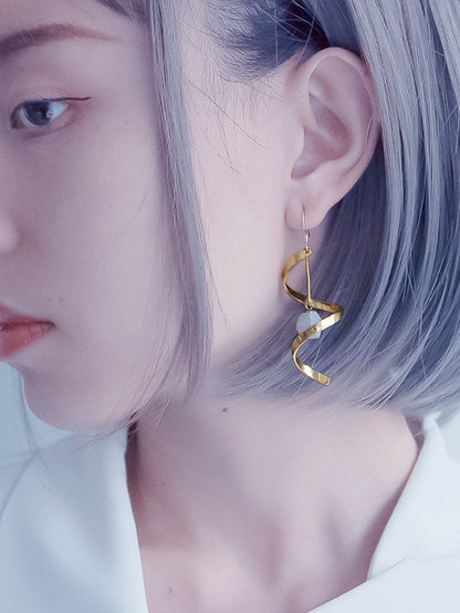 Asymmetric Metal Ball Earrings