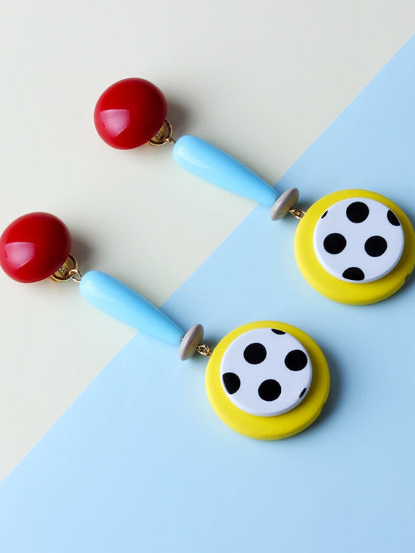 Polka Dot Geometric Earrings