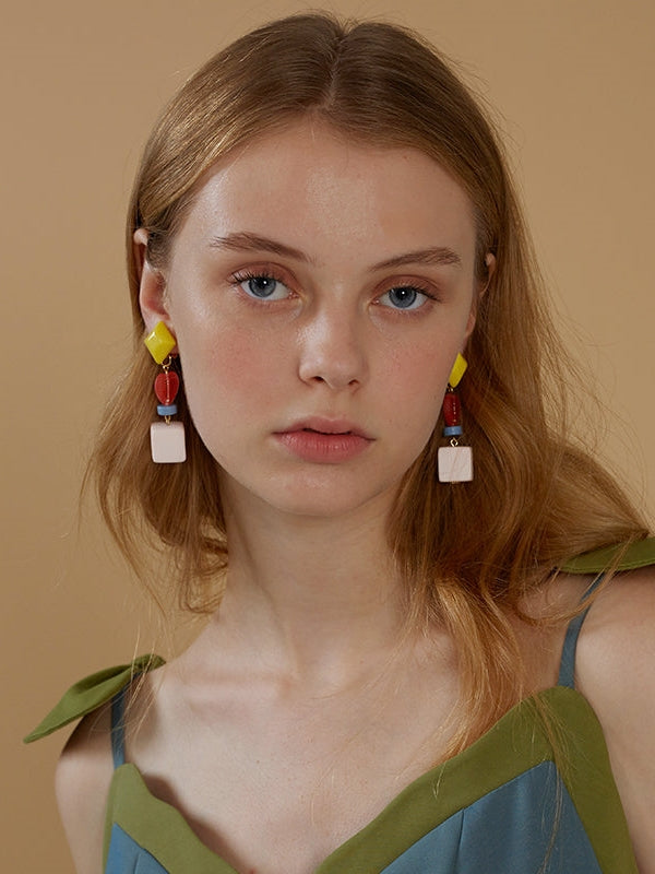 Candy-colored Acrylic Earrings