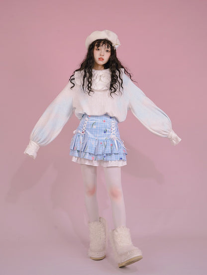 Lace-up Unique Layered Tiered Pop Skirt