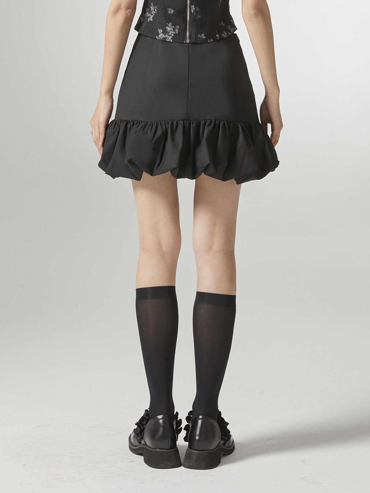 Balloon Tiered Ribbon Short Skirt