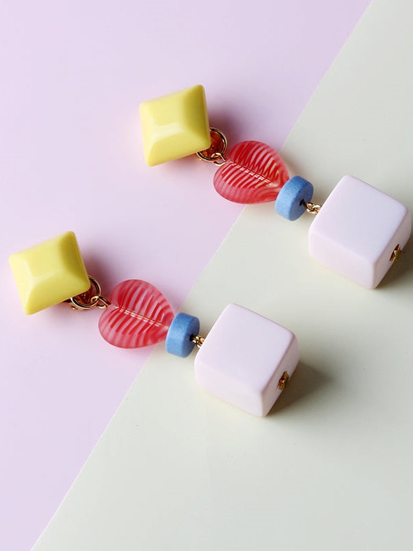 Candy-colored Acrylic Earrings