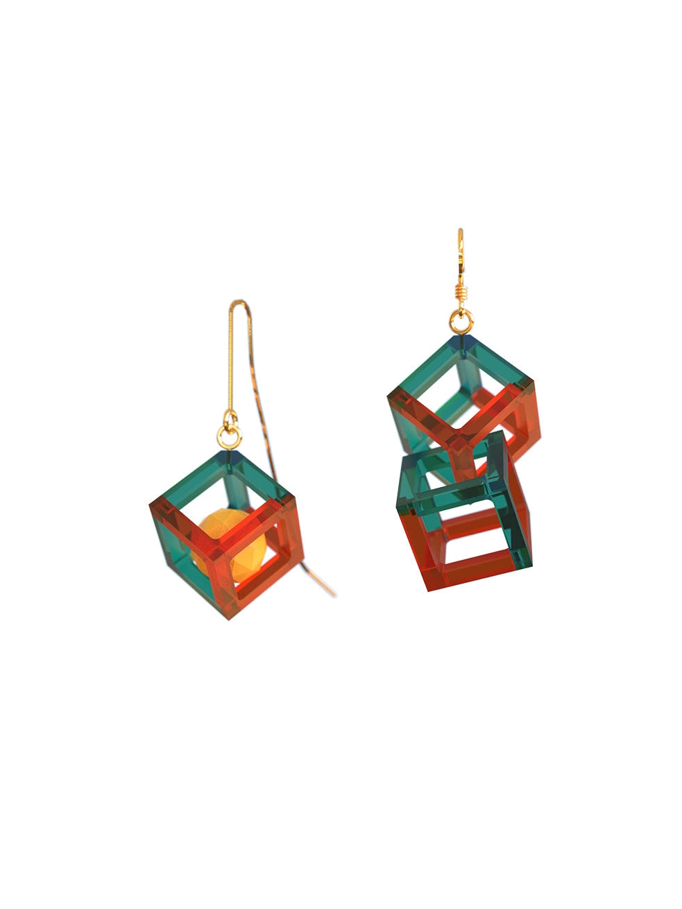 Hollow Three-dimensional Square Earrings