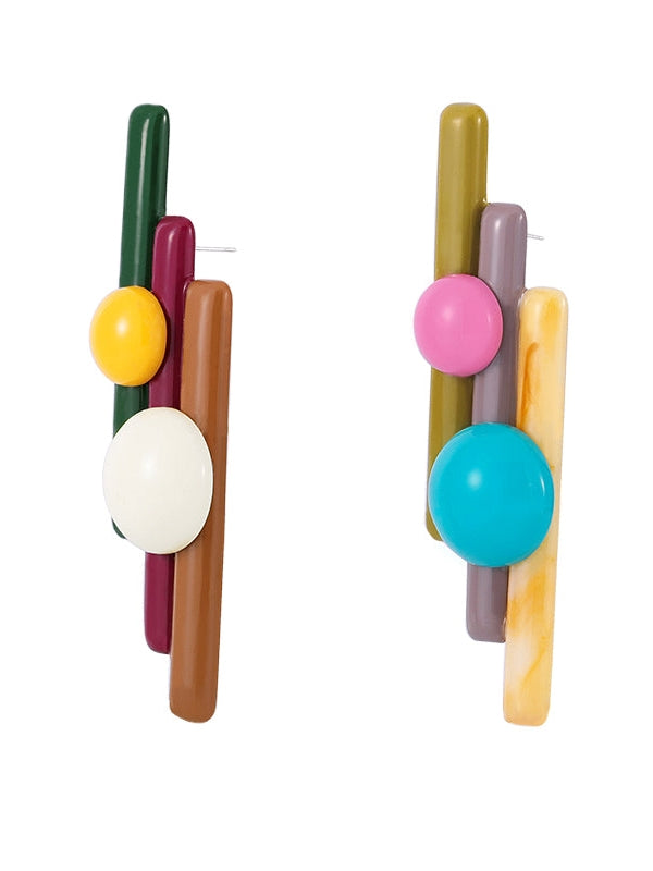 Pan Flute Contrast Color Earrings