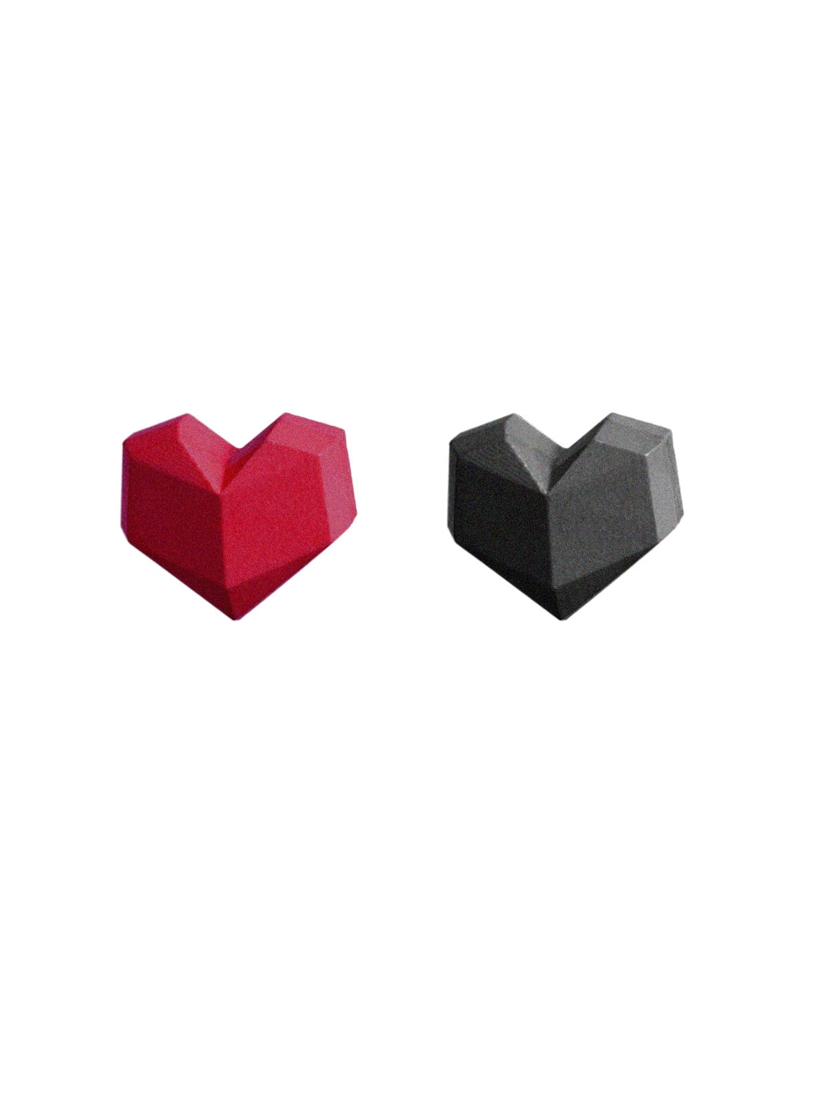 Big Red Black Three-dimensional Love Earrings