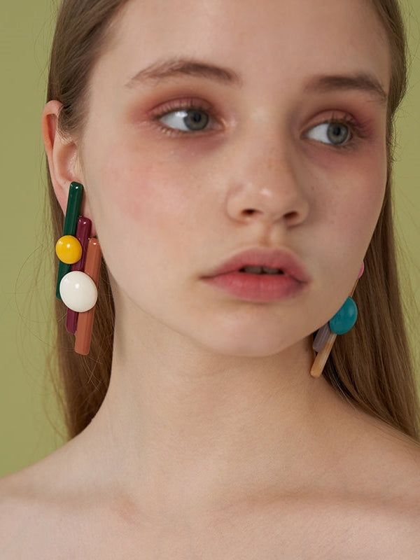 Pan Flute Contrast Color Earrings