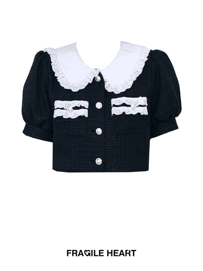 Lace Cute Frill Lace Blouse＆Skirt