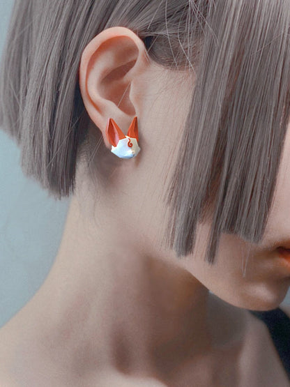 Asymmetric Fox Earrings