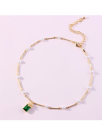 Dark Green Pearl Necklace