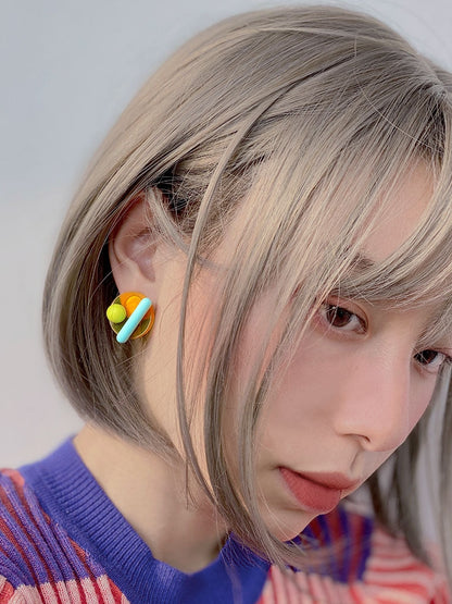 Simple Geometric Color Earrings