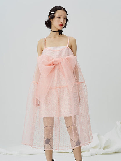 Pink Peach Blossom Suspender Skirt