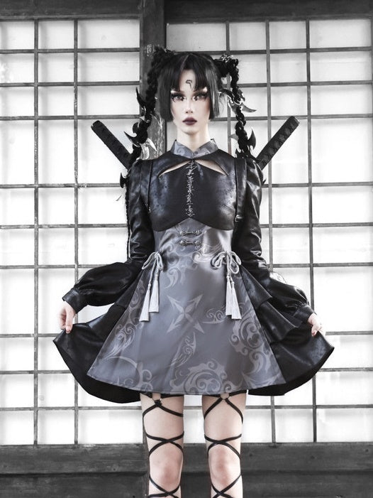 Gothic Cosplay Wildleder China Ein-Stück