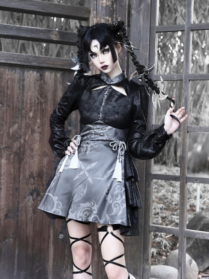 Gothic Cosplay Wildleder China Ein-Stück