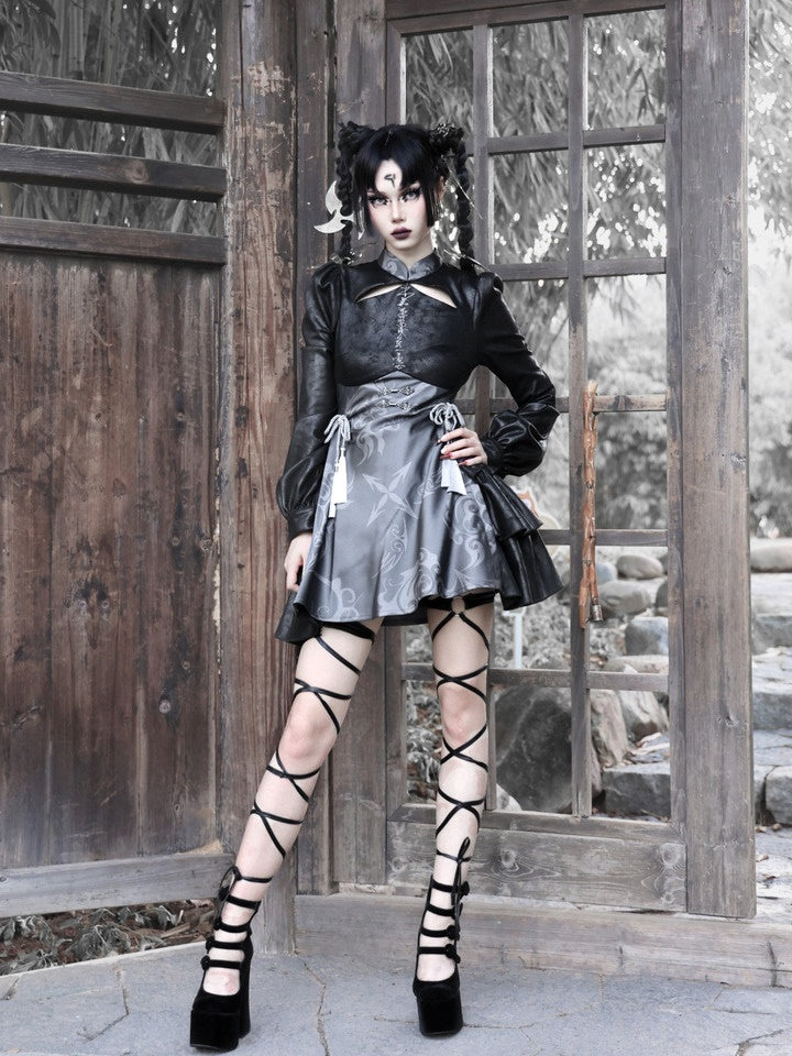 Gothic Cosplay Wildleder China Ein-Stück