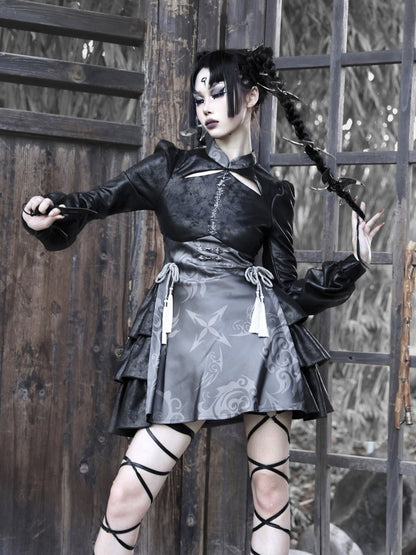 Gothic Cosplay Wildleder China Ein-Stück