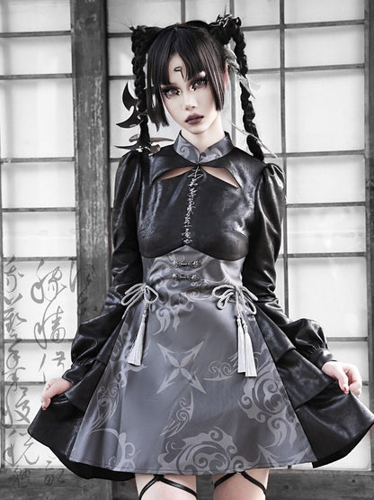 Gothic Cosplay Wildleder China Ein-Stück