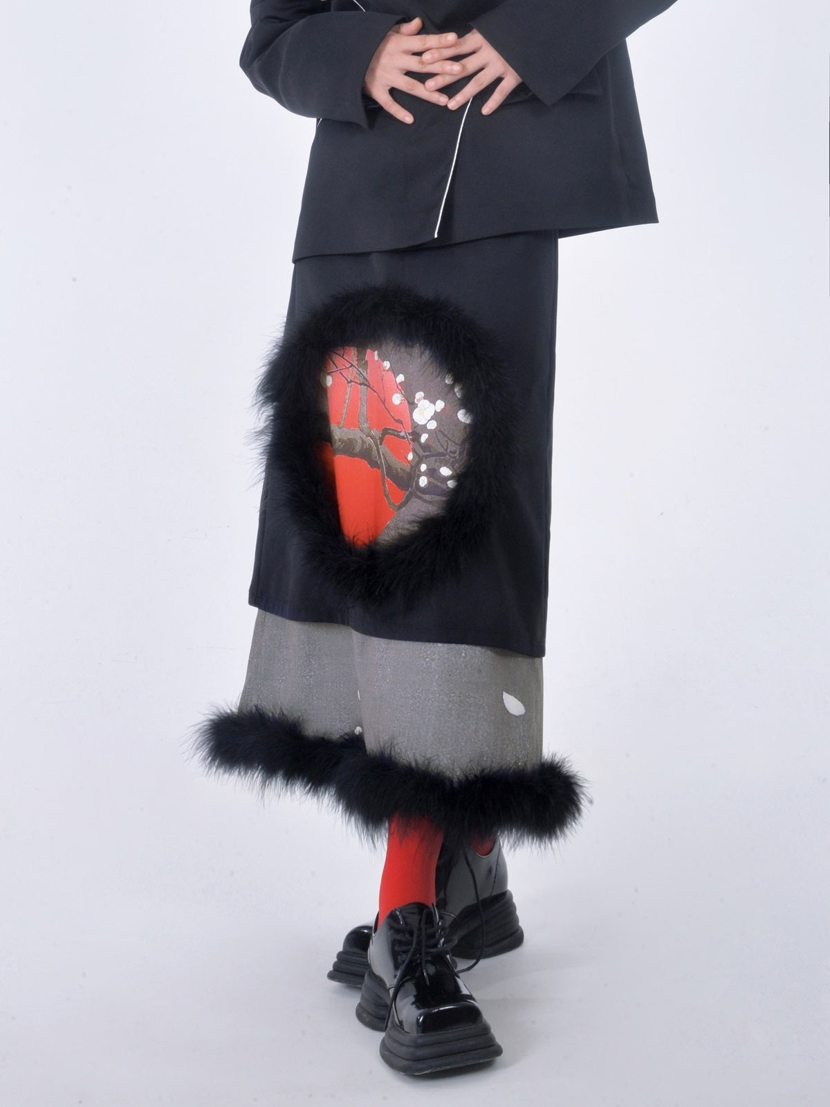 Long Japanese-style Nichi Fur Skirt