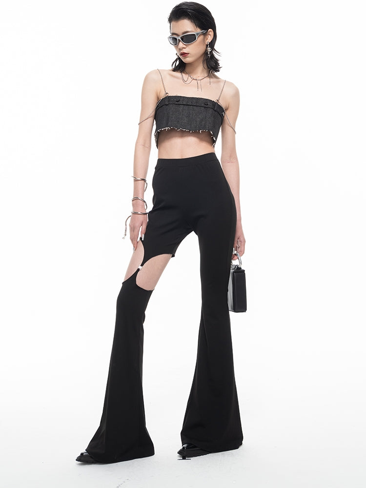 High-waist Flare Cut Nichi Pants