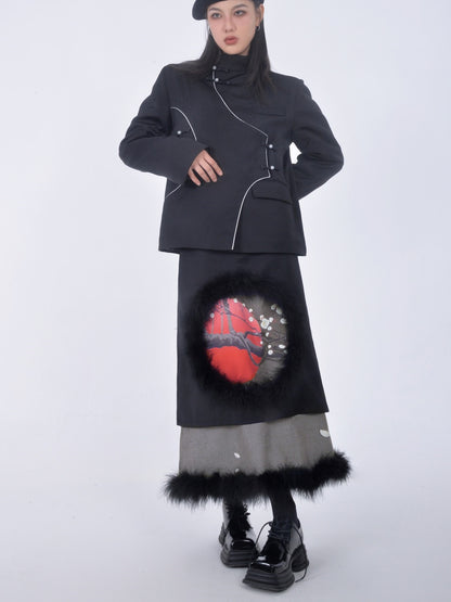 Long Japanese-style Nichi Fur Skirt