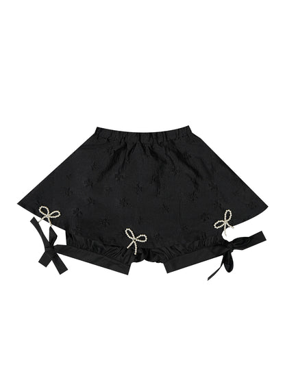 Embroidery Ribbon Girly Pants Skirt