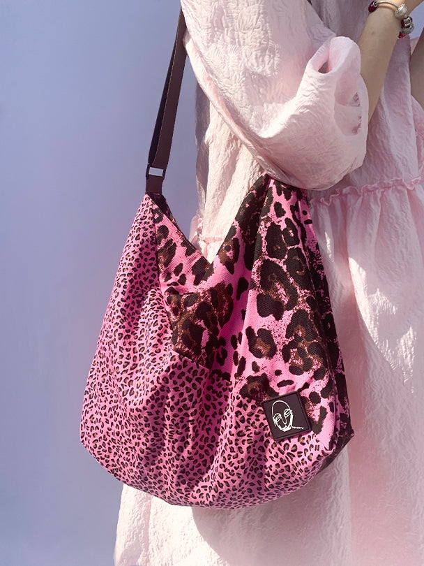 Casual Leopard Face Shoulder Messenger Large Bag