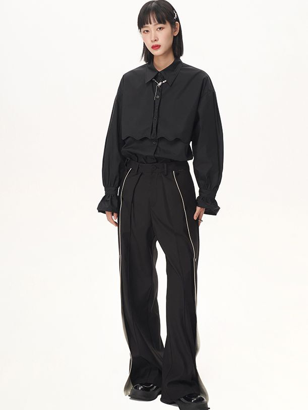 WRAP NICHI LINE WIDE PANTS