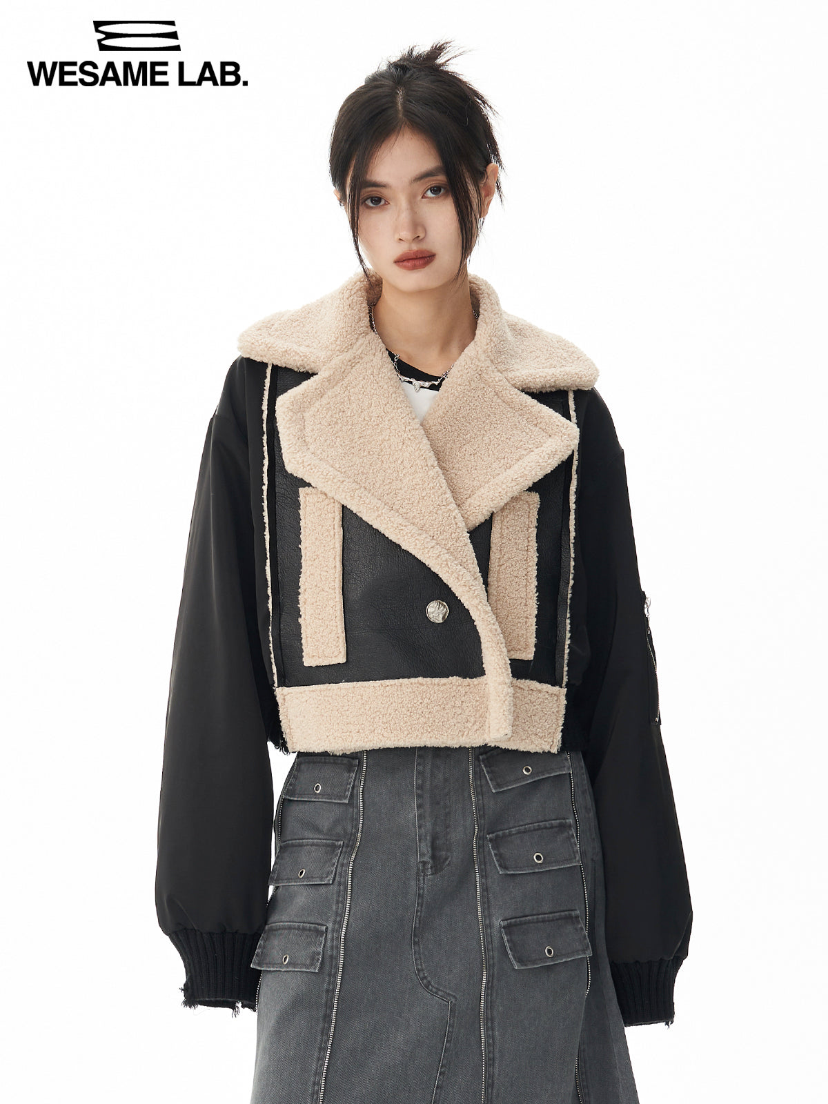 Bao Leather Big-collar Cool Blouson