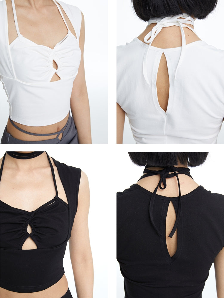 Cropped Halter-Neck Tight Cool Tops