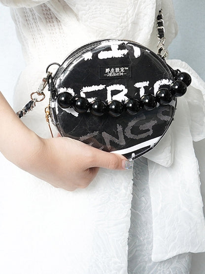 Nichi Graffiti Hand Messenger Shoulder Small Round Circle Bag