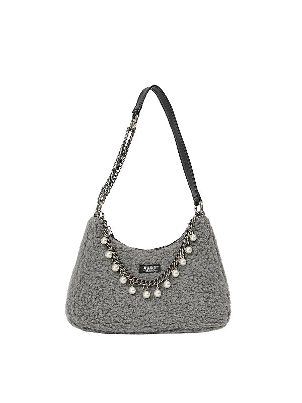 Retro Shoulder  Fur Paerl Small Bag