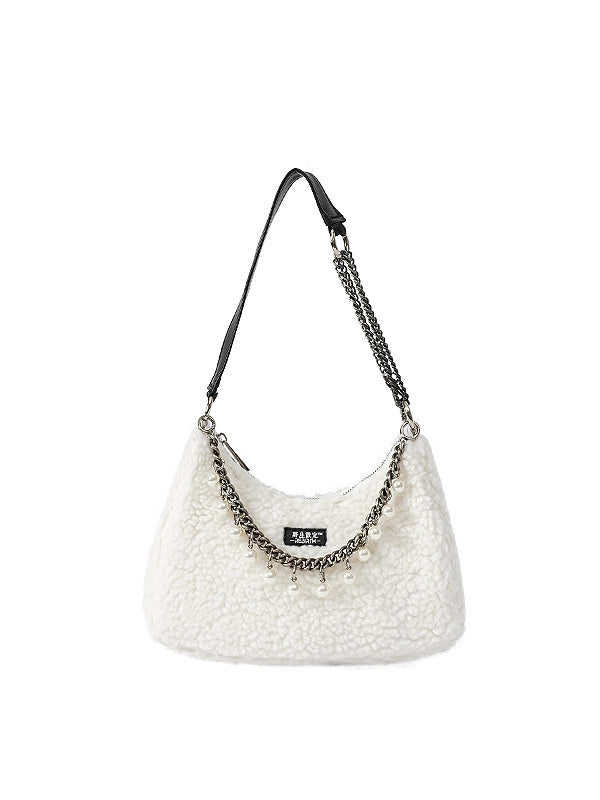 Retro Shoulder  Fur Paerl Small Bag