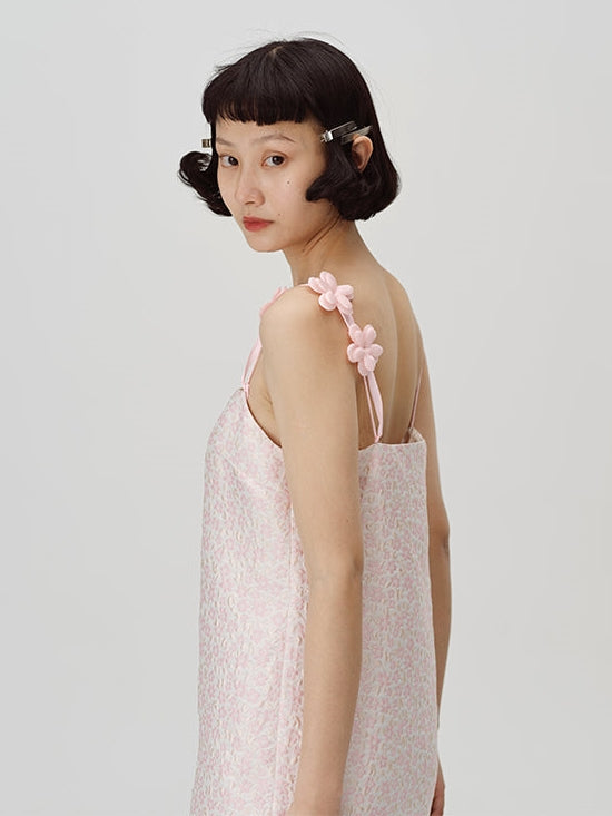 Pink Peach Blossom Suspender Skirt