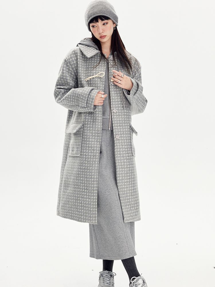 Tassel Checked Plain Long Stenkler-Coat