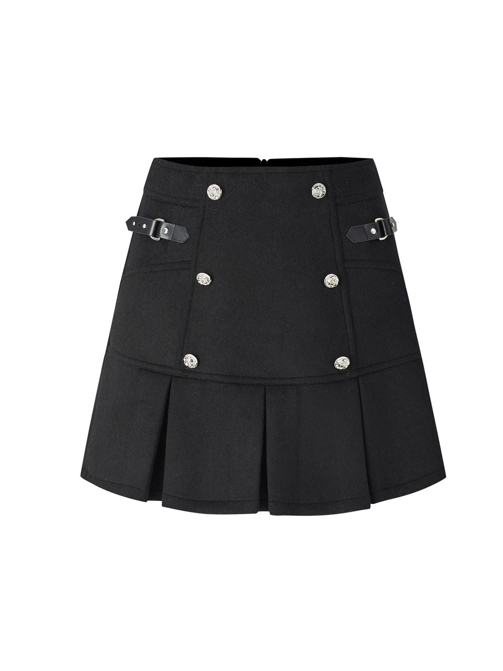 Pleats Short Belt Girly Skirt