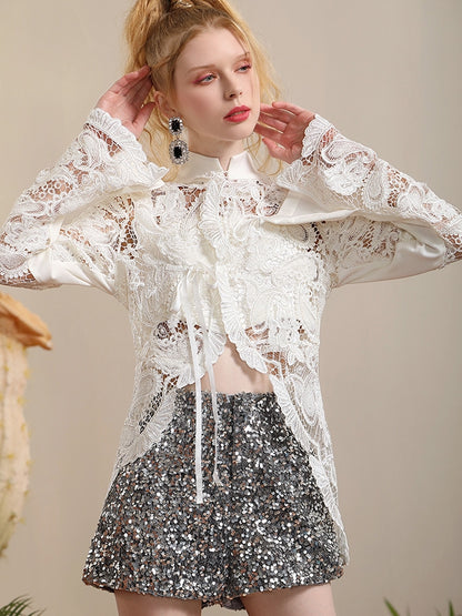 Lace Classic Sheer Femineine Blouse