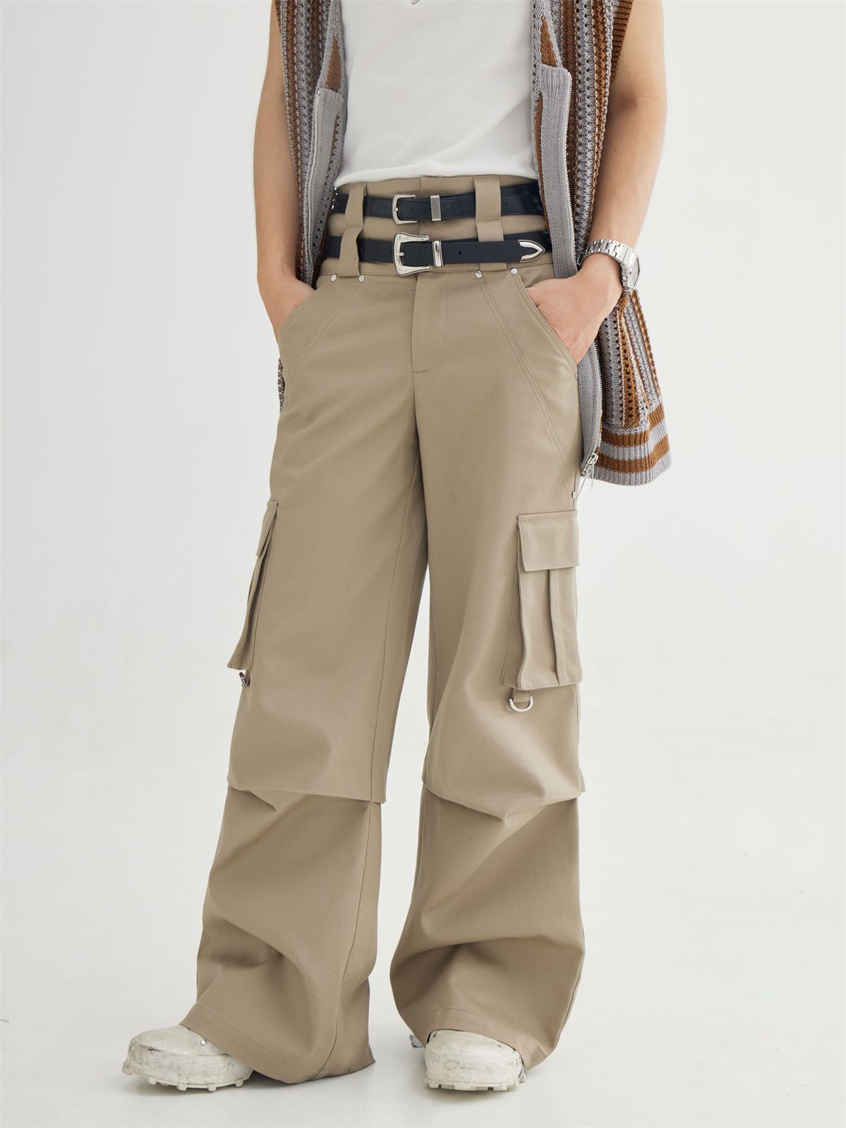 Unisex Casual Wide Flare Cargo-Pants - PeopleStyle – ARCANA ARCHIVE