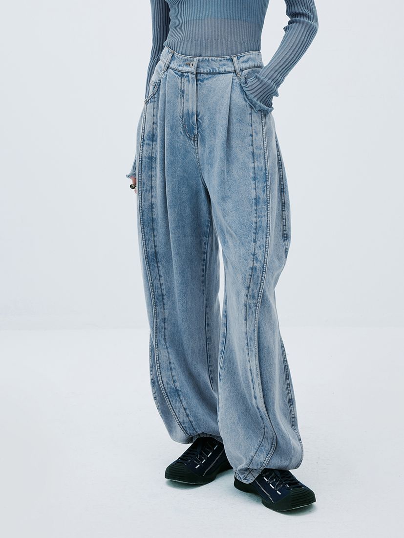 ARCANA Denim Wide-leg Pants フレアパンツ XU 超目玉 期間限定